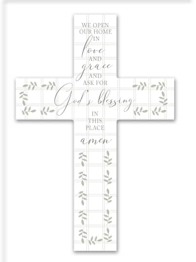16" We Open Our Home Cross | Michaels